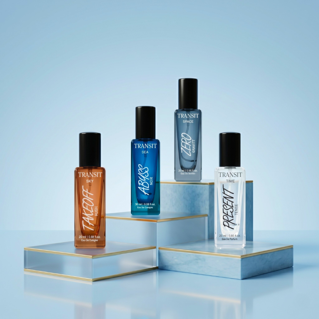 Transit Unisex Perfume Set – Pack of 4 Mini Fragrances (20ml Each)