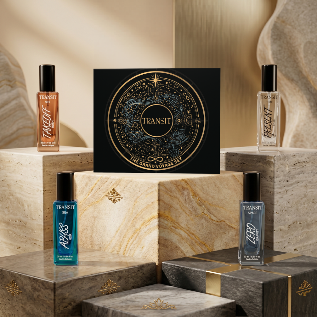 Transit Unisex Perfume Set – Pack of 4 Mini Fragrances (20ml Each)